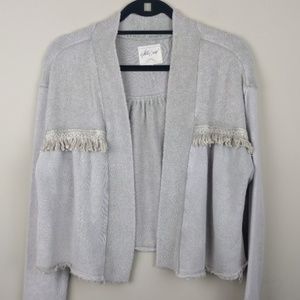 Cropped Terry with Tassel Fringe Jacket